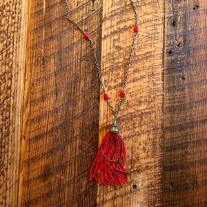 Red Tassel Necklace